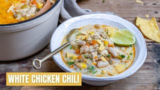 How To Make The Best White Chicken Chili  Easy White Chicken Chili Recipe  Blondelish [upl. by Aelahs276]