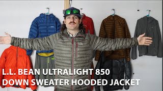 L L Bean  Ultralight 850 Down Sweater Hooded Jacket  Review [upl. by Giulio]