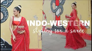 Indo western styling for a saree  Ishita Mangal [upl. by Ayama]