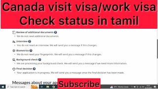 How to check Status for Canada Visit Work visa in tamil  Visit visa Check Status in tamil  2024 [upl. by Einwahr348]