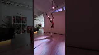 Pole Combo Handstand to Brass to Outside Falling Star Butterfly Flatline Cross Knee Pose Scorpio [upl. by Anaujahs113]