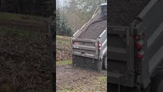 Having gravel delivered dumptruck christmastrees truckdriver [upl. by Eilliw]