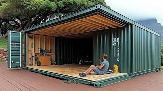 Man Builds Amazing DIY Container Home with Foldable Terrace  LowCost Housing PLAHOUSECONTAINER [upl. by Thury667]