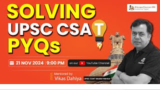 Solving UPSC Prelims CSAT PYQs Live  Doubts Tips and Shortcuts  Sleepy Classes IAS  UPSC 2025 [upl. by Igenia]