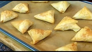 Spanakopita triangles  Best Greek Spinach Pies  Christine Cushing [upl. by Aiem]