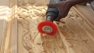 Wood Polish Design Work Circular Brush Use [upl. by Sethrida]