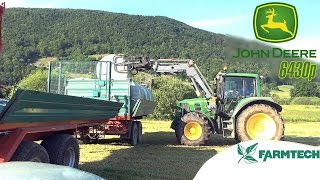 John Deere 6430 Premium loading and driving 18 silage bales [upl. by Amalle]