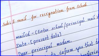 How to Write Email for Resignation from School TeacherResignation LetterResignation letter teacher [upl. by Agarhs749]