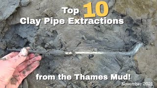 TOP TEN Clay Tobacco Pipe finds from the River Thames  Amazing Pipe Extractions mudlarking [upl. by Lakym317]