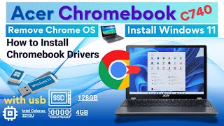 Acer C740 ChromebookInstall Windows 11 in Chromebook   install Chromebook Drivers  Urdu  Hindi [upl. by Womack]