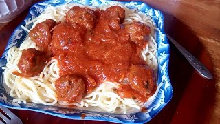 سباڨيتي بكريات اللحم👌بطريقتي البنينة بزافSpaghetti aux boulettes [upl. by Zeni]