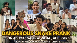 🐍🤣PRANK ON SANIKA  ADITYA NEHA amp JIGAR’S  most dangerous prank ever  Akshay Athare [upl. by Neenad912]