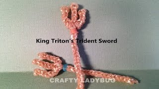 Rainbow Loom TRIDENTSWORD OF KING TRITON Advanced Charm Tutorial by Crafty Ladybug [upl. by Judah]