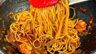 Spaghete cu creveti si sos de rosii se prepara in 10 minute si nu ai nevoie de multe ingrediente [upl. by Noimad]