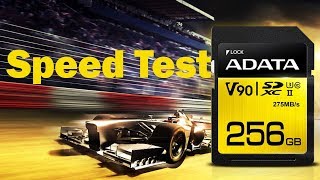 ADATA Premier ONE SDXC UHS II U3 Class10 V90 Card Speed Test [upl. by Gadmon835]