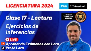 Clase 17  EJERCICIOS DE INFERENCIAS  Curso Gratis PAA 2024  EGA I  EXANI II [upl. by Ebba781]