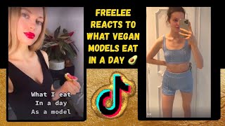 Freelee reacts to what VEGAN models eat in a day on TikTok 🥳 33 [upl. by Nolrak73]