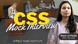 CSS Mock Interview  Noor ul Huda  Tips amp Tricks  World Times Institute  Full Mock Interview [upl. by Serilda]