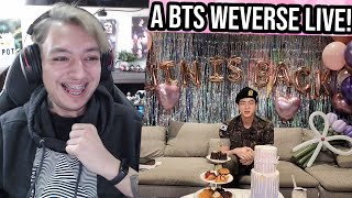 THE FIRST BTS LIVE IN A YEAR AND A HALF  JIN WEVERSE LIVE REACTION [upl. by Floyd]