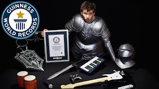 Gamer defeats Dark Souls using guitar drumkit bongos and more  Guinness World Records [upl. by Rramahs]