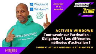 L activation de Windows 10 et Windows 11  pourquoi et comment [upl. by Neret]