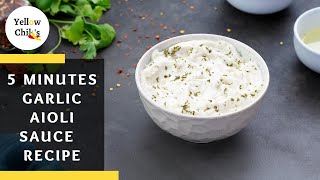 Simple Homemade Garlic Aioli Sauce Recipe for Seafood and More [upl. by Nywroc]