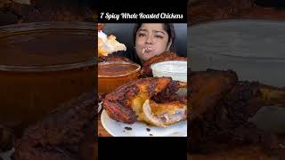 Spicy Whole Roasted Chickens 😋 indianmukbangshow mukbang chickenrecipe youtubeshotseatingvideos [upl. by Glavin]