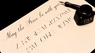 asmr May the Force be with you Aurebesh and Copperplate Dip pen [upl. by Clements842]