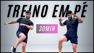 30 MIN DE EXERCÍCIO CARDIO HIIT  TODOS EM PÉ  Corpo inteiro sem equipamento sem repetições [upl. by Fern91]