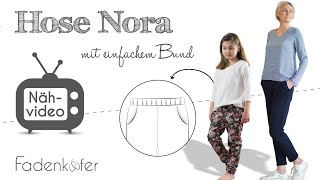 Hose Nora nähen mit einfachem Bund für Damen und Kinder [upl. by Hootman]