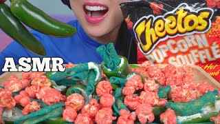 ASMR BLUE TAKIS  JALAPENOS CREAM CHEESE HOT CHEETOS POPCORN EXTREME CRUNCH NO TALKING  SASASMR [upl. by Ainezey]