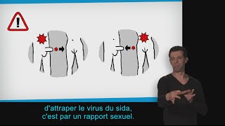 Le virus du sida  il faut savoir comment il se transmet vidéo accessible à tous [upl. by Aninay]