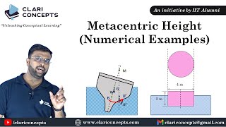 Numerical Examples on Metacentric Height of a Floating Body  Hindi [upl. by Cosmo74]