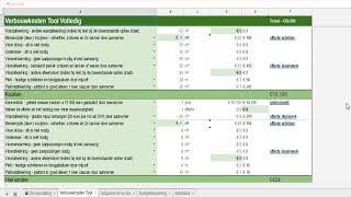Rekenmodel verbouwing Kosten verbouwing per m3 en m2 Excel Template [upl. by Delaryd960]