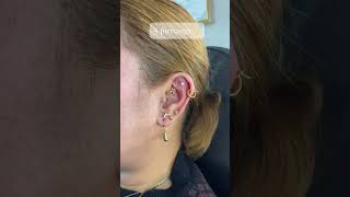 4 piercings in one seat rookpiercing traguspiercing flatpiercing stackedlobe mayumipiercing [upl. by Jedidiah]