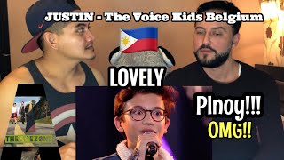 Singer Reacts  Justin 🇵🇭  LOVELY  Billie Eilish  The Voice Kids Belgium 2020 [upl. by Adev]