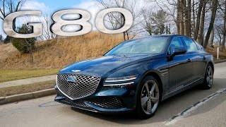 Review 2022 Genesis G80 Sport  Impressively WellRounded [upl. by Imuyam566]