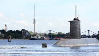 Egyptian Navy Type 209Mod1400 Submarine S42 Degaussing in Wilhelmshaven Germany 30 05 17 [upl. by Hollingsworth]