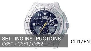 Citizen Watch Setting Instruction — C650 C651 C652 [upl. by Inman]