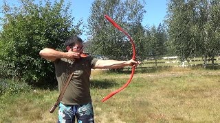 Shooting a 50 Pound Tapered PVC Flat Bow  My Fishing Bow [upl. by Aihsaei]