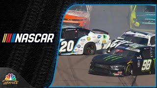 Chandler Smith John Hunter Nemechek trigger multicar wreck at Phoenix Raceway  Motorsports on NBC [upl. by Lachus]