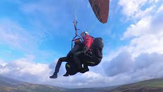 Ginger Air Tandem Paragliding Andy Flies Josh Bradwell Edge Derbyshire 191024 [upl. by Ecnarepmet]