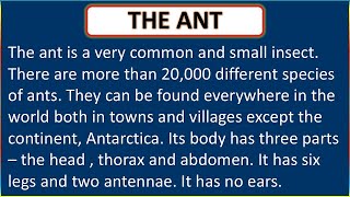 Essay on ant in English  A short paragraph on ant in English  Ant Essay  antessay ant [upl. by Mcclees]