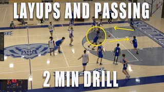 Basketball Drill for Passing and Layups  2 Min Drill [upl. by Sapphire669]