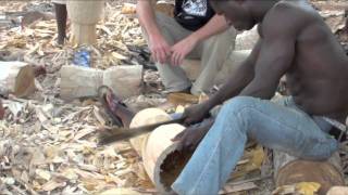 Djembe  Hand Carving a Classical Heartwood Djembe Drum Shell [upl. by Ekihc]