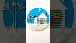 Snowman craft ideas for Christmas winter earbuds craftchutney2 youtubeshorts papercraft kids [upl. by Snowman269]