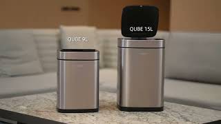 ZUHNE Qube Stainless Steel Touchless Trash Bin with Motion Sensor [upl. by Aitra]