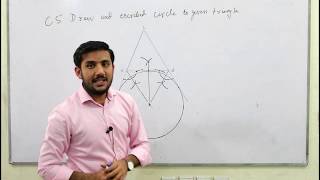 C5 Draw and escribed circle to a given triangle [upl. by Iggam]