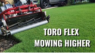 Toro Greensmaster Flex  Mowing at Higher Heights [upl. by Tillie]