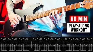 BEST 60 MIN GUITAR WORKOUT  alternate picking sweep picking legato amp more [upl. by Zoes700]